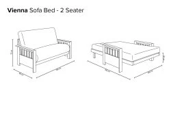 Vienna - 2 Seater Solid Oak Double Sofa Bed 19 Vienna - 2 Seater Solid Oak Double Sofa Bed -Cozy Home Shop Vienna Two Seater 1