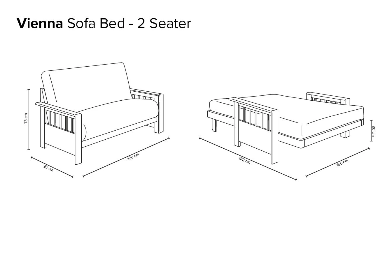 Vienna - 2 Seater Solid Oak Double Sofa Bed 7 Vienna - 2 Seater Solid Oak Double Sofa Bed - Image 7