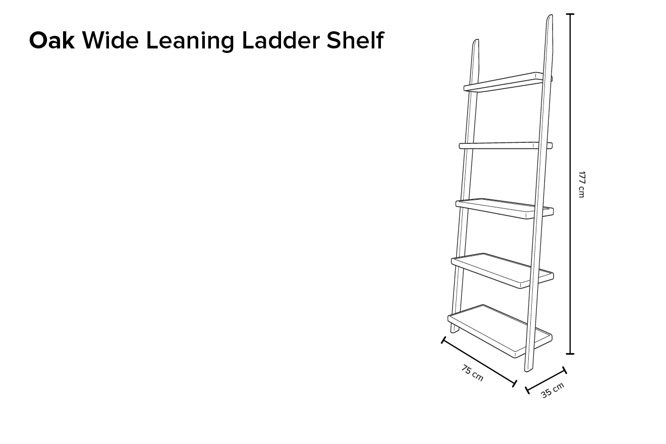 Oak Wide LeaningLadder Shelves 10 Oak Wide LeaningLadder Shelves - Image 10