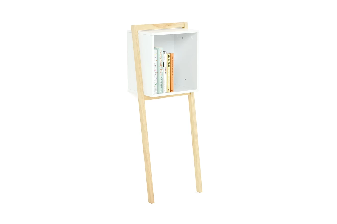 Leaning Biblo Cabinet (White) 1 Leaning Biblo Cabinet (White)