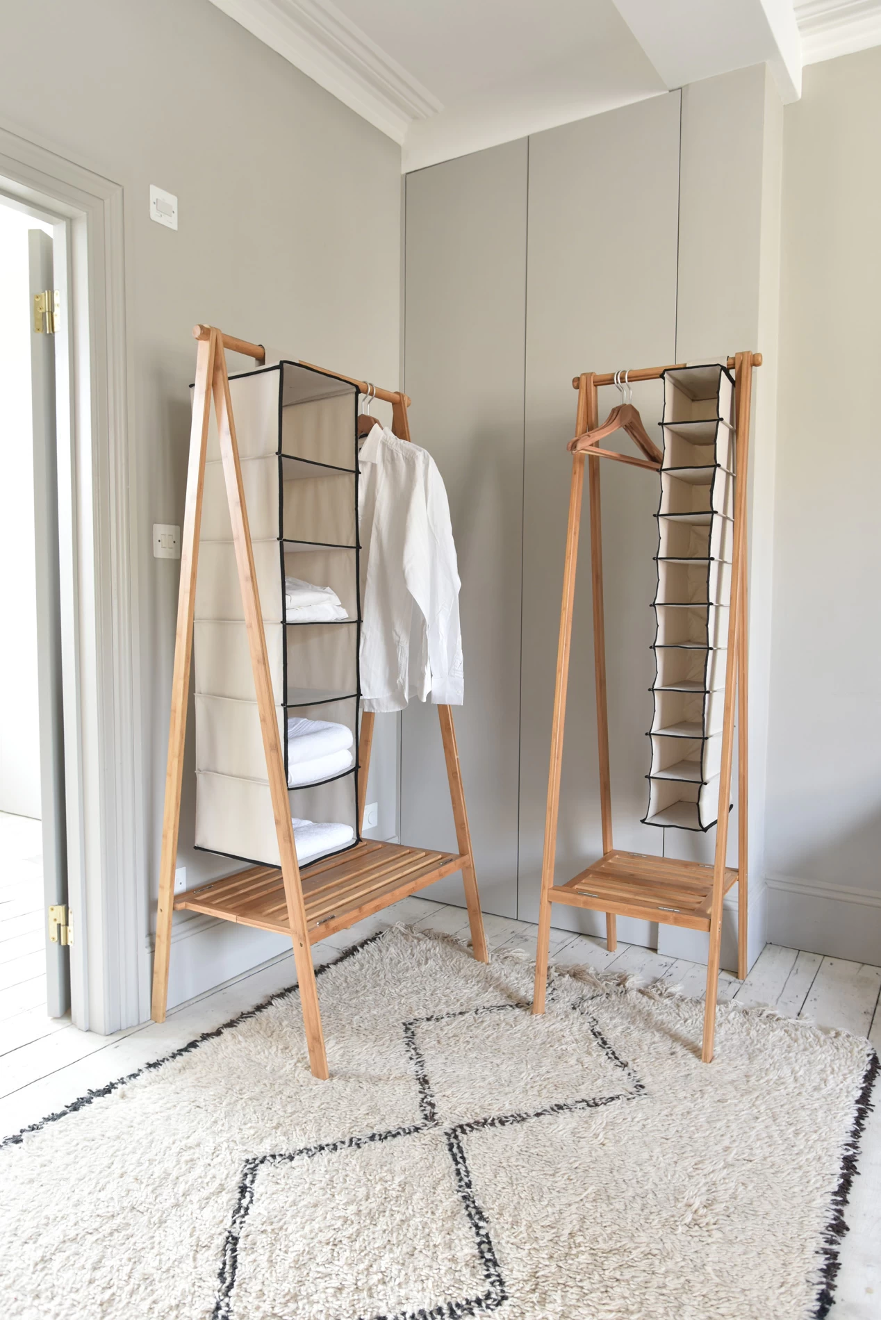 Narrow Bamboo Folding Wardrobe 8 Narrow Bamboo Folding Wardrobe - Image 8