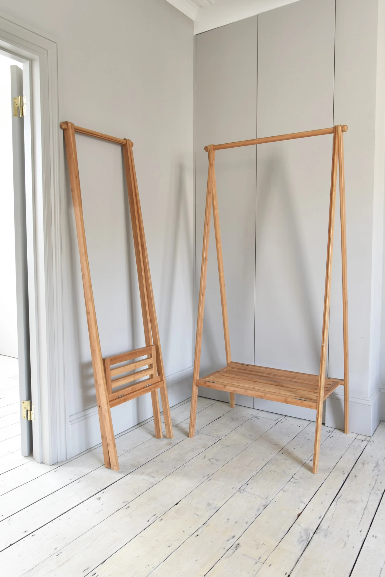 Narrow Bamboo Folding Wardrobe 7 Narrow Bamboo Folding Wardrobe - Image 7