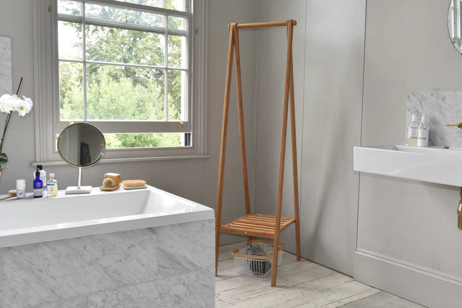 Narrow Bamboo Folding Wardrobe 4 Narrow Bamboo Folding Wardrobe - Image 4