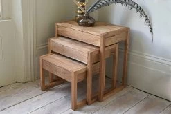 Oak Nest Of Tables -Cozy Home Shop nest of table