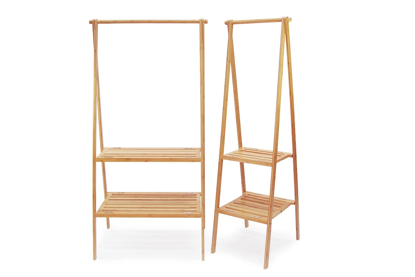 Bamboo 2-Shelf Folding Narrow Wardrobe 6 Bamboo 2-Shelf Folding Narrow Wardrobe - Image 6